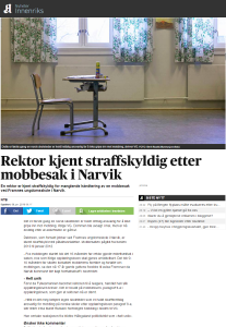 Aftenposten: - Rektor kjent straffskyldig etter mobbesak i Narvik